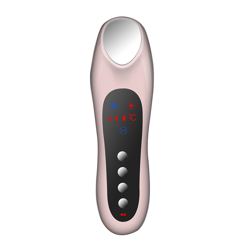 Kalt Negativ Ionen Ultraschall Vibration Gesicht Pflege Kryotherapie Falten-entferner Hammer Gesicht Massage Gerät Für Kosmetik: Champagner