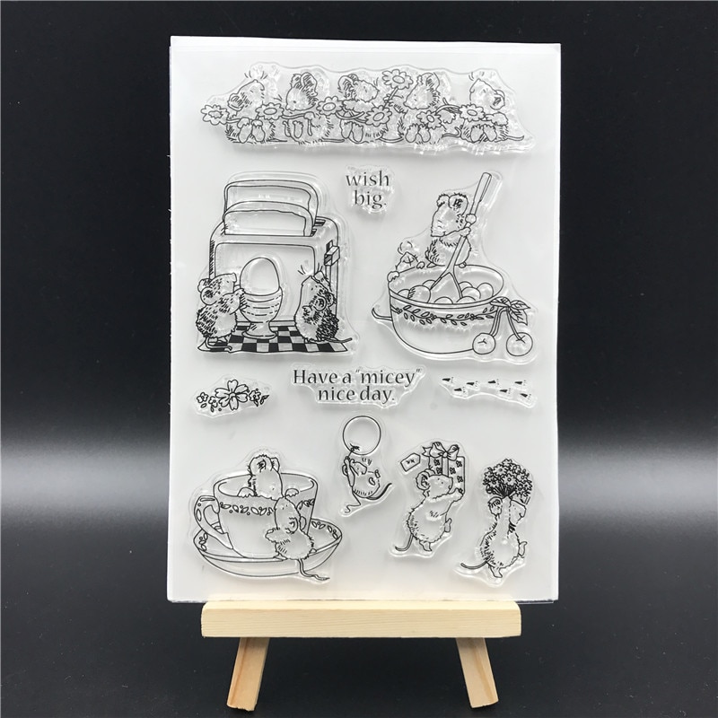 Mouse Transparent Clear Silicone Stamp Seal DIY Scrapbooking photo Album Decorative A0622