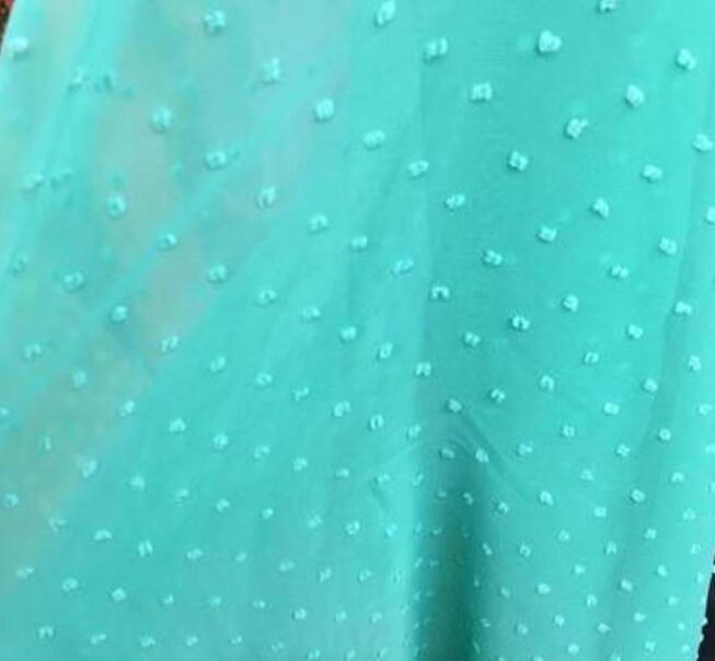 Cosplay kjole chiffon swissdot solid polkaprikket kjole stof swiss prikket chiffon stof kjole materiale: 9
