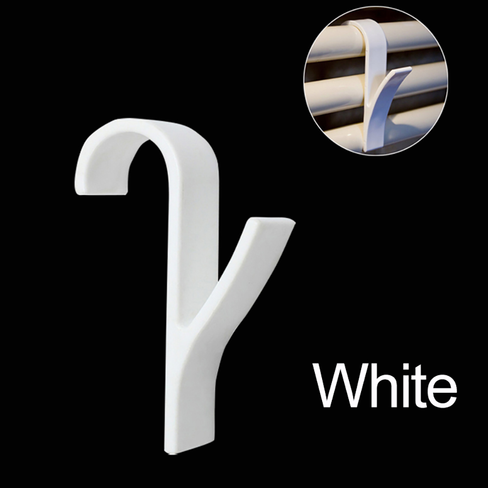 Radiator Rail Sjaal Verwarmde Handdoek Houder Kleding Haken Hoed Hangers Jas Badjas Voor Keuken Opslag In De Badkamer Accessoires: 4PCS / White