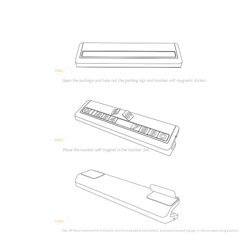 Temporary Parking Card Phone Number Card in Car Noctilucent Temporary Stop Sign Number Able