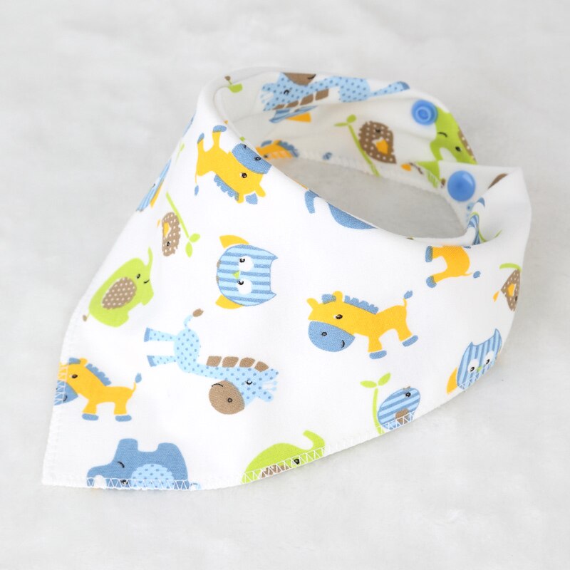 Katoen Pasgeboren Baby Slabbetjes Leuke Feeding Bib Baby Verpleging Bandana Burp Doek Voor Meisjes En Jongens Double Side Baby Sjaal: White Elephants