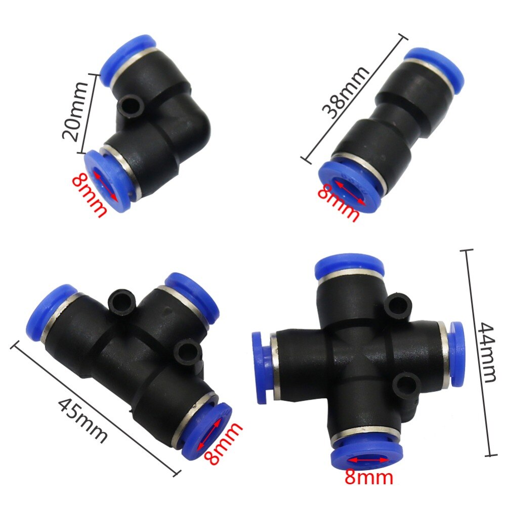 8 mm Locking connector Plastic Joint for Low Pressure Mist Cooling Nozzle Agriculture Garden hose quick connector 5 Pcs