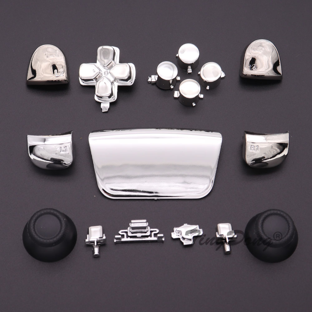 For PS5 BDM-010 V1 handle thumbstick joystick cap L1 R1 L2 R2 D-pad button PS5 controller's chrome-plated gold-PS5plated button: Dark Blue