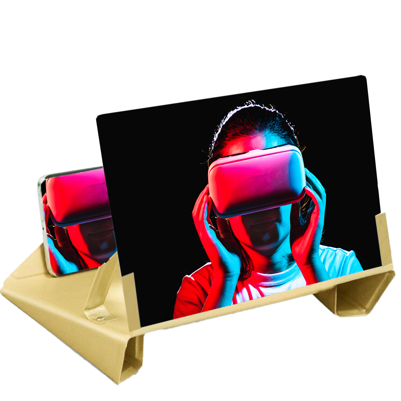 Portable Mobile Phone Screen Magnifier 12 Inch 3D Video Retractable Folding Screen Display Amplifier Expander: grey