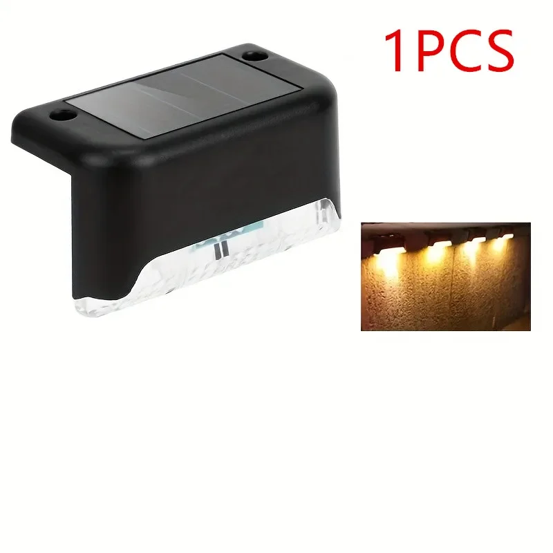 Tuin Wandlampen Outdoor Solar LED Licht 4 Stuks Solar Dek Faily Licht voor Dek Stap Reling Muur Patio Trap Yard decoratie: RGB