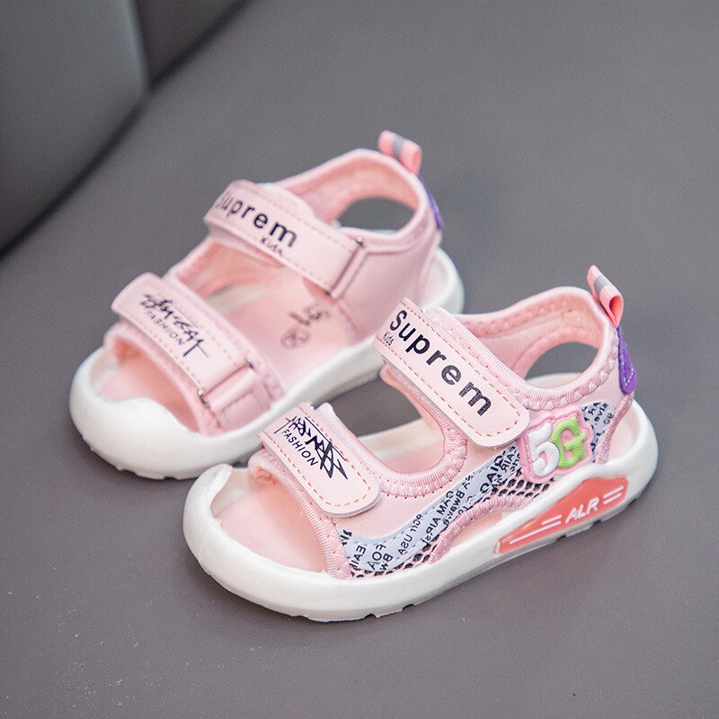 Baby Sandal Soft Sole Non-slip Children Function Sandal Anti-collision Child Sandal Girl Summer Toddler Shoes: Pink / 25(insole 15cm)