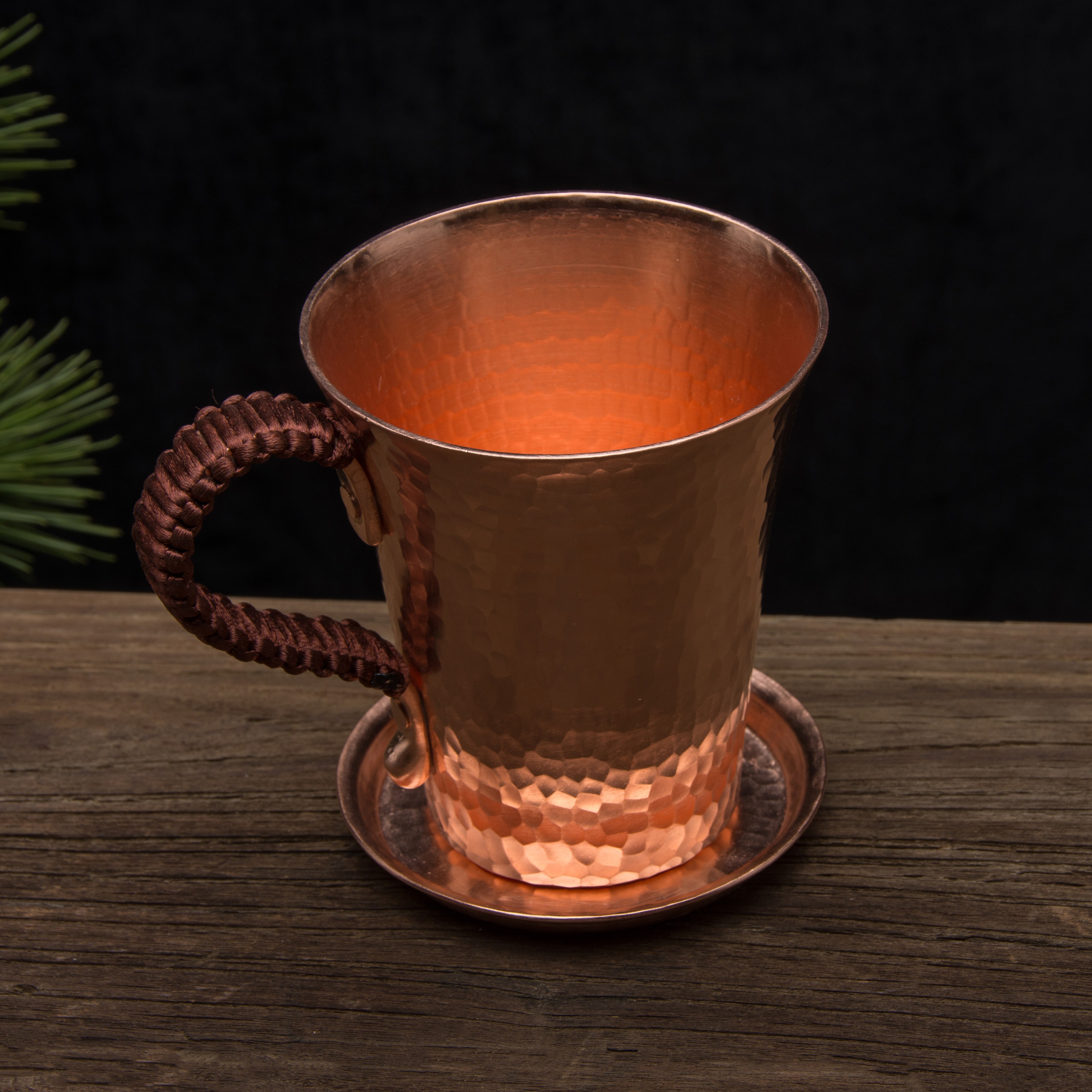 1pc 500ml Handgemachte verdickt reinem kupfer wasser tee wein bier espresso kaffee tasse mit kupfer gerichte Anti- verbrühungen griff