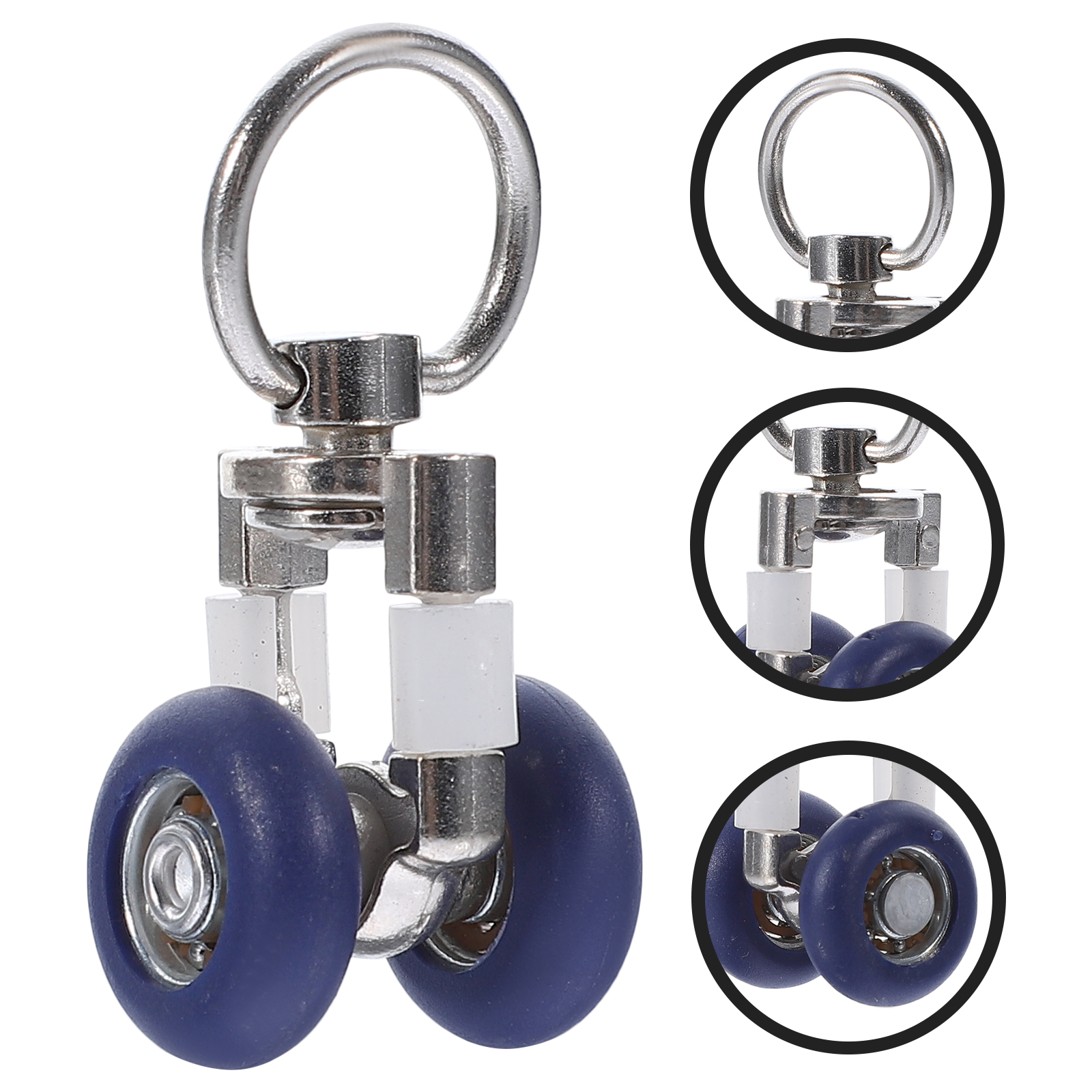 Rodillos de riel de cortina, soportes de ruedas dobles, ruedas silenciosas, carril de cortinas, planeador deslizante para ventanas, accesorios para cortinas de ducha, 6 uds.