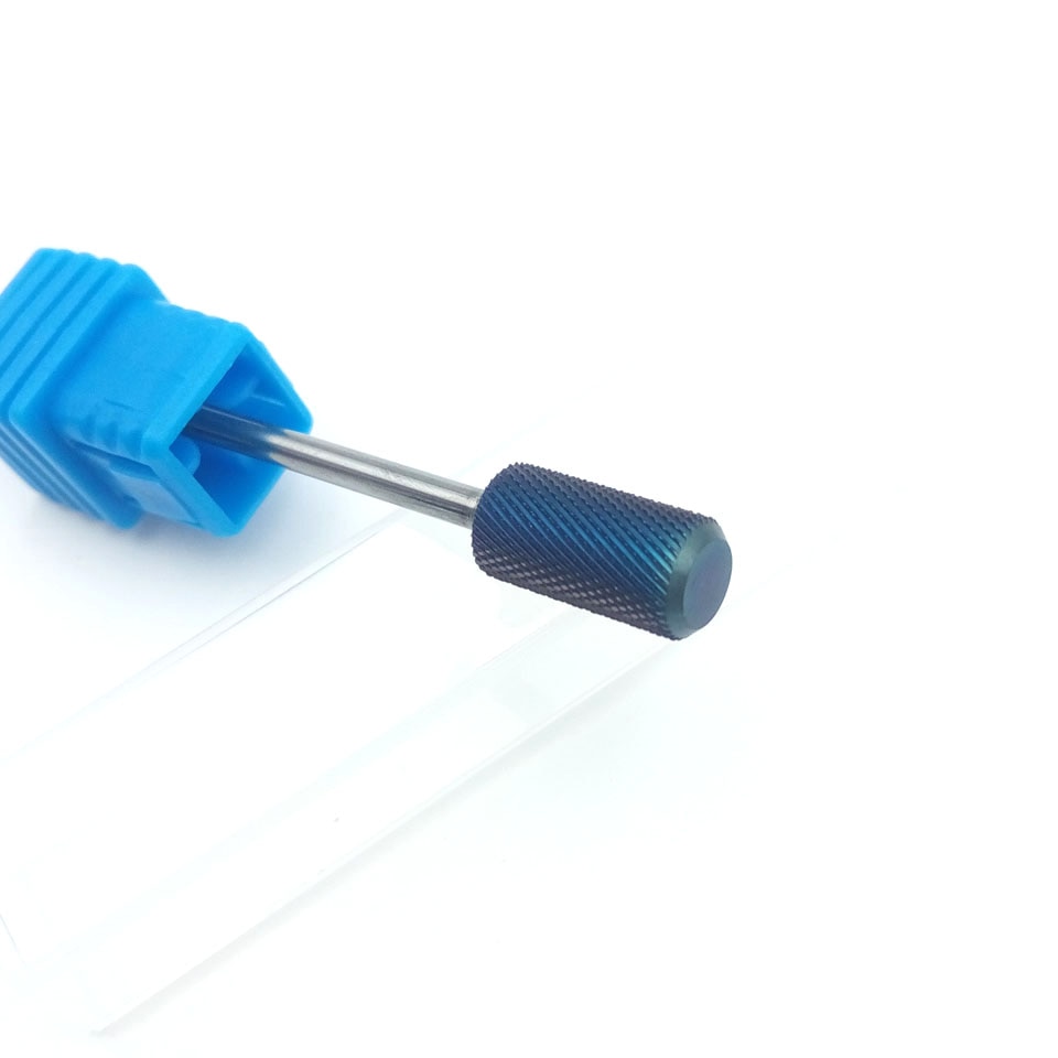 Hytoos Platte Top Blauwe Wolfraam Carbide Nail Drill Bit 3/32 "Rotary Frees Manicure Bits Boor Accessoires Nail Gereedschap