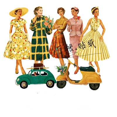 20PCS Retro lady Paper Stickers Crafts And Scrapbooking stickers book Decorative sticker DIY Stationery