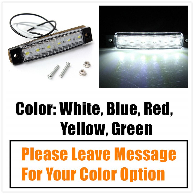 DC 12V 6 LED Side Marker Light Tail Lights, Side Lights For Trailer