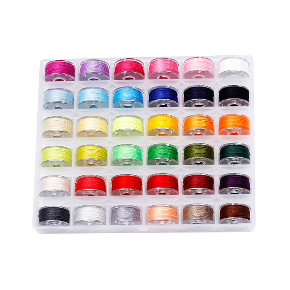 Hilo de coser con caja de almacenamiento Kit de costura de hilo para mano y máquina de coser