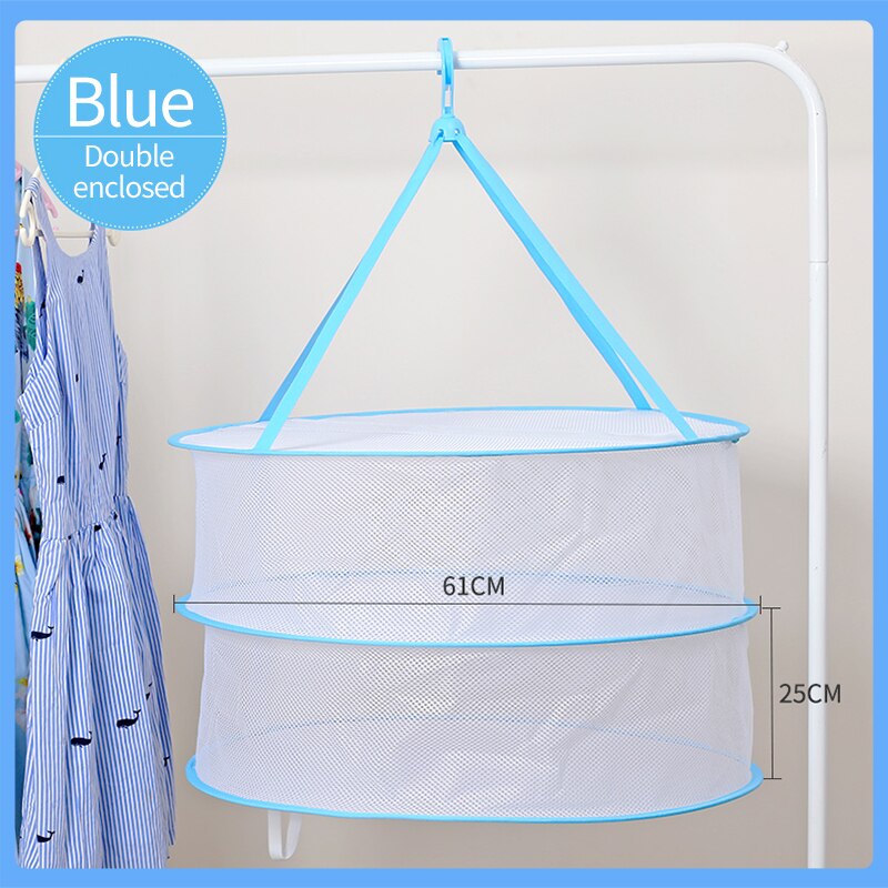 Liangduo Double-Layer Clothes Drying Net Hanging Clothes Laundry Basket Breathable Dryer Sweater Cloth Net Dry Rack Mesh Hanger: 4
