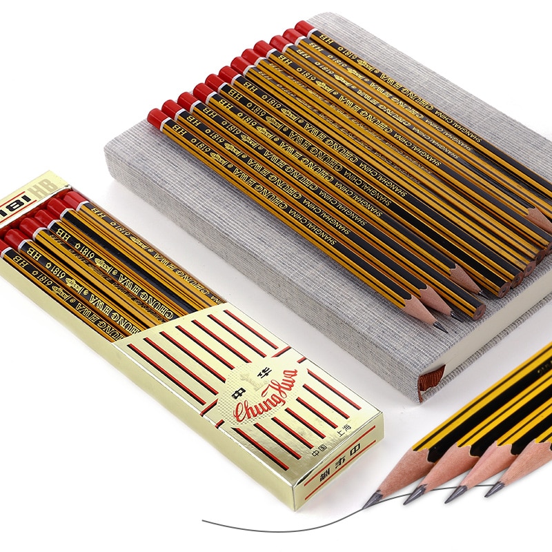 Paquete de 12 lápices de madera HB para niños, lápiz para escribir hexagonal estándar para niños, estudiantes, escuela, suministros de oficina, papelería
