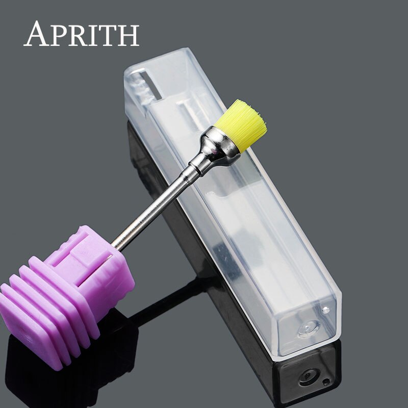 APRITH, 1 pieza, brocha para pulir uñas, torno eléctrico para manicura, accesorios, herramienta artística para uñas: yellow