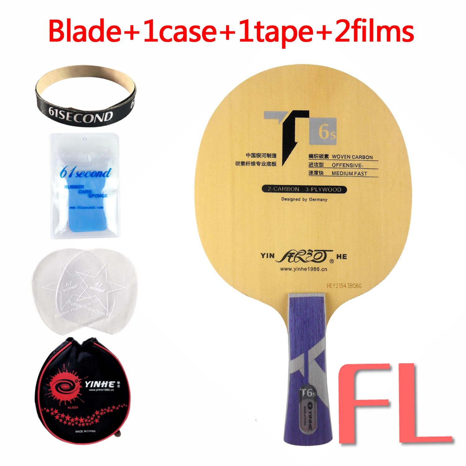 Yinhe T-6s T6 T6s cypress carbon Table Tennis Blade for Racket for 40+ material ball: FL with YBM case