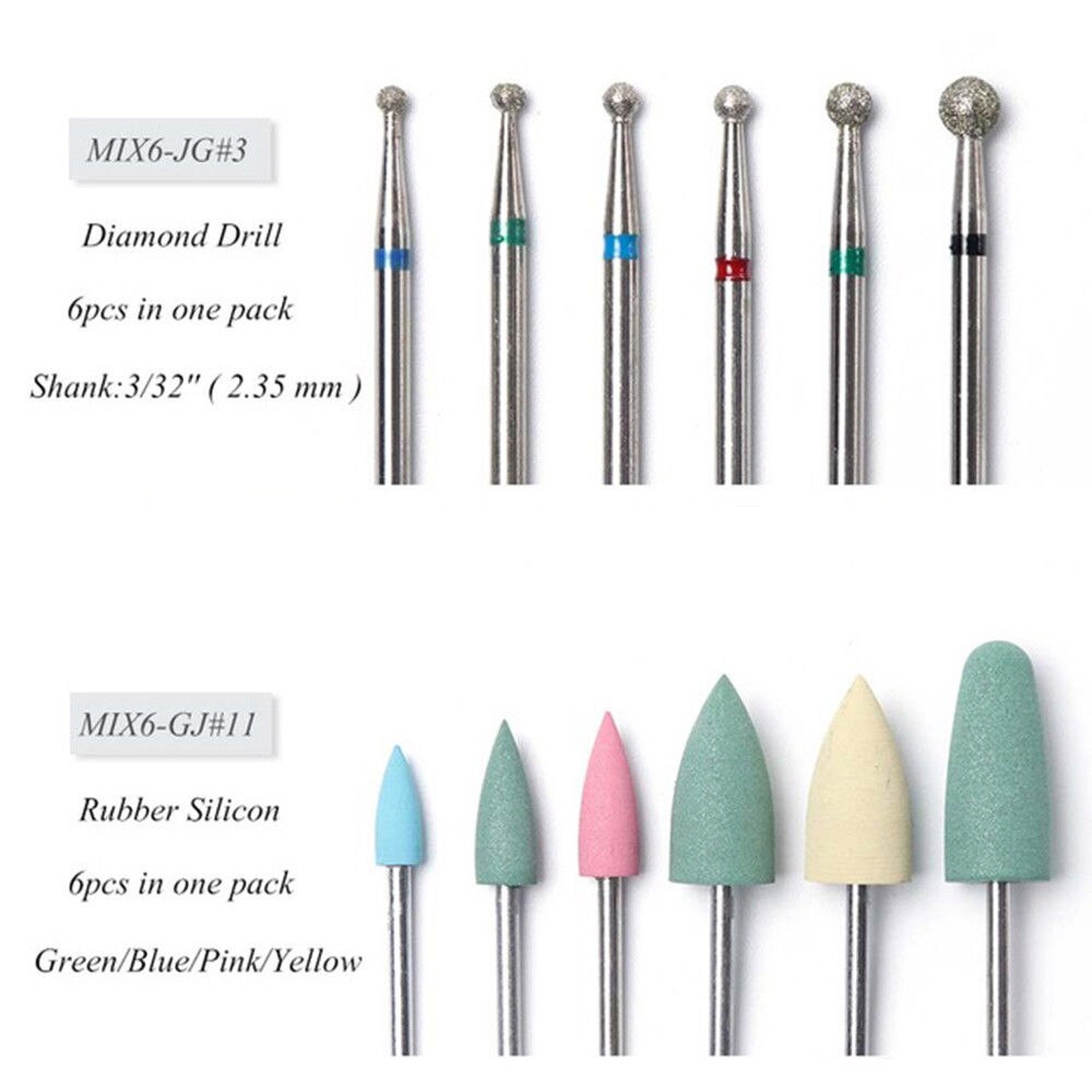 Ceramic Diamond Nail Cone Tip Ceramic Drill Bits Electric Cuticle Clean Rotary For Manicure Pedicure Grinding Head Sander Tool