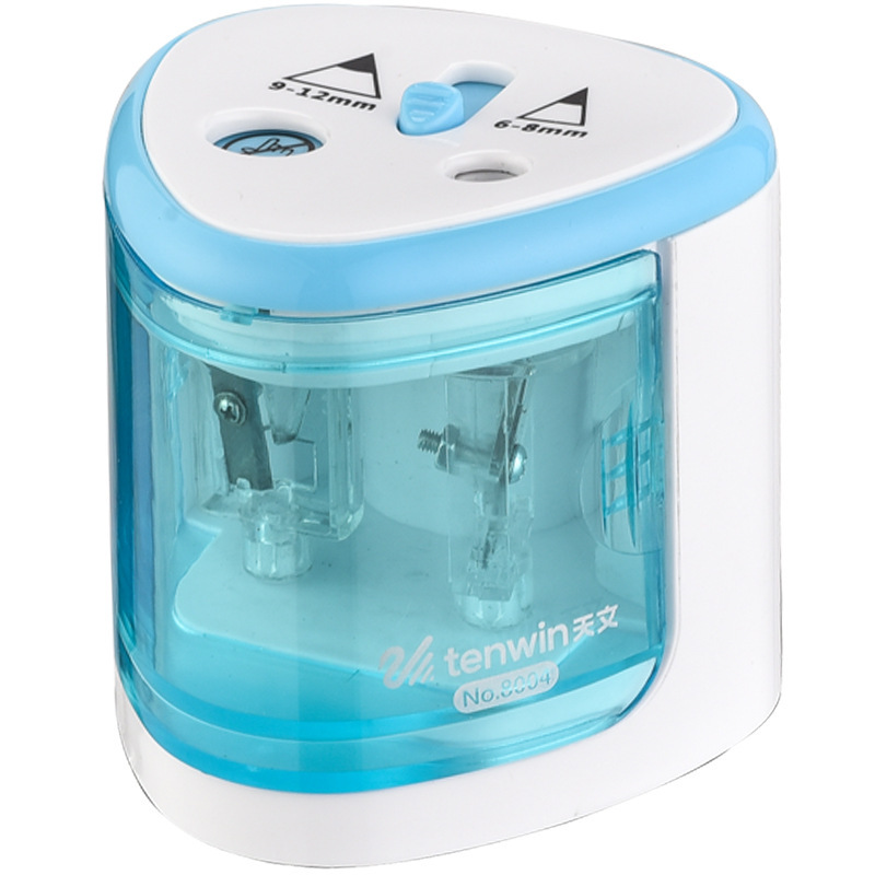 Tihoo Grey Blue Pink Automatic Stationery Electric Pencil Sharpener For Kids Blade School Supplies: B Blue