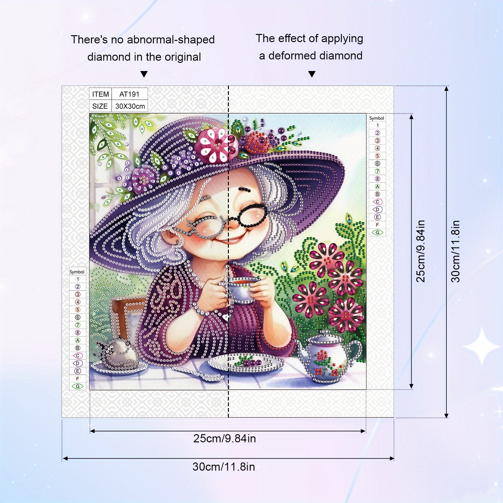 Diy Happy Oma 5d Speciale Vorm Diamant Art Kits Voor Beginners, Diamond Art Painting Kits Voor Wanddecoratie Thuis Cadeau