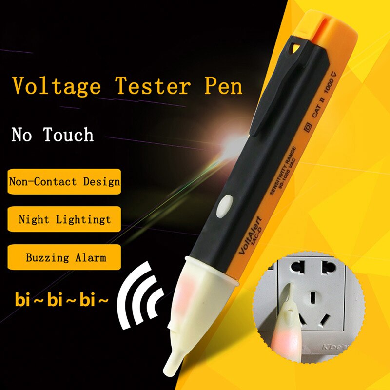 Non-contact Electronic Test Pencil Household Safety Induction Electroscope With LED Lights Buzzer Alarm
