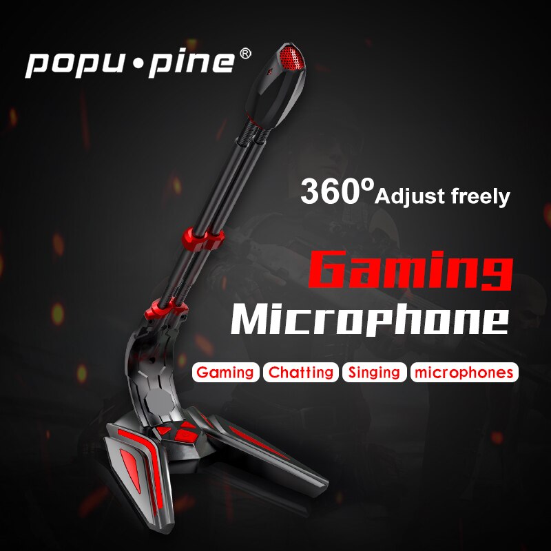 Popupine Game Microfoon Usb 3.5 Mm, Gebruikt Voor Desktop Computer Microfoon Volume Aanpassing Opname Game Chat Microfoon