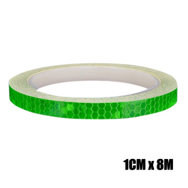 1cmx8m/2cmX8cm Bike Reflective Stickers Cycling Fluorescent Reflective Tape MTB Bicycle Safety Decor Luminous Body Sticker: A4