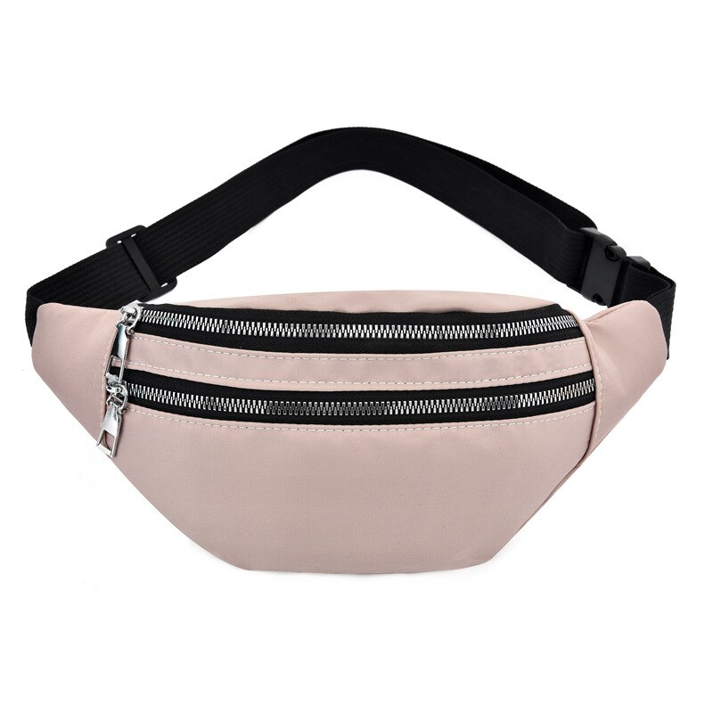 Fanny pack for kvinner vanntette lommebager damer bumsekk reise sport crossbody brystvesker unisex skulder hofteveske: Rosa