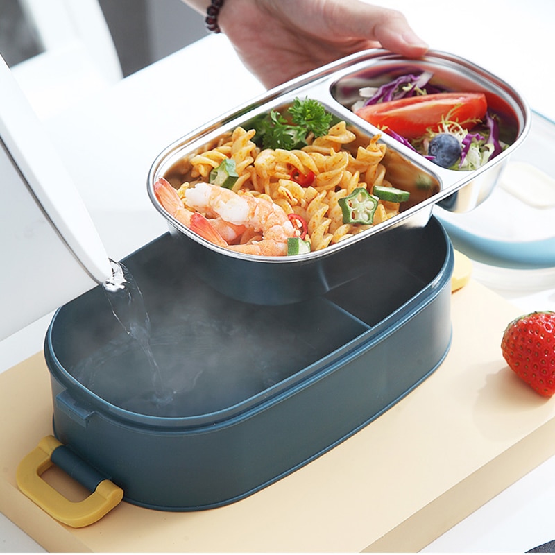 Draagbare Voedsel Container Lunchbox Student Kinderen Grote Capaciteit Laag Lunchbox 304 Rvs