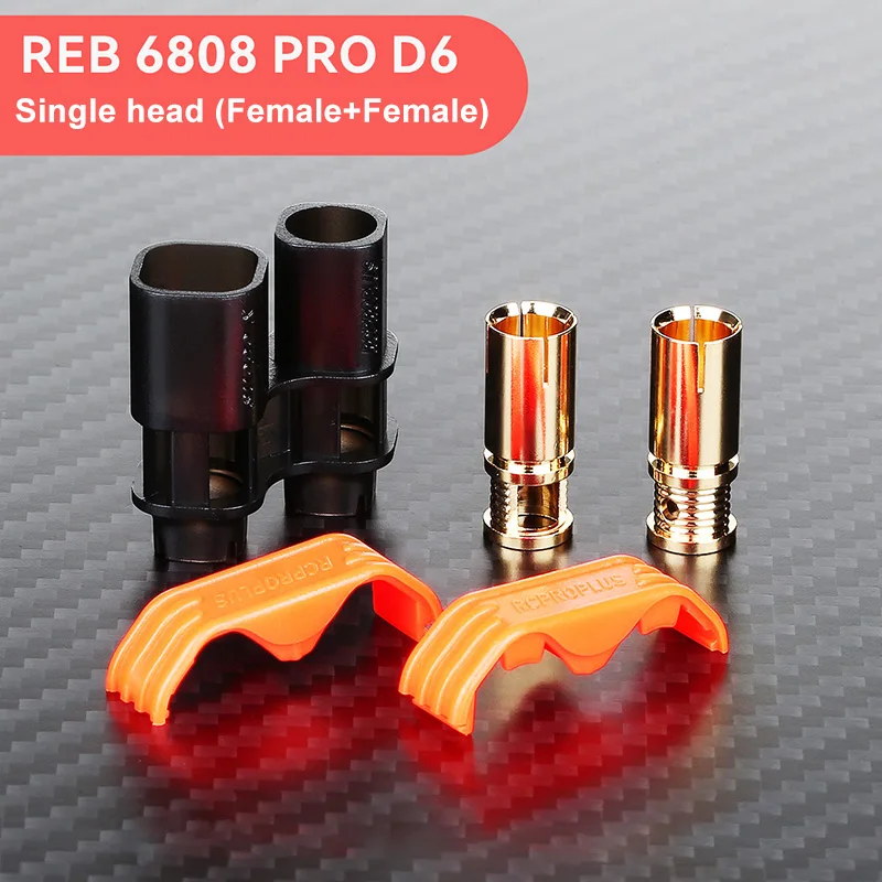 200A REB 6808 PRO D6 Gold-plated Plug 6mm Electric Vehicle Lithium Battery Connector Female No Soldering Required Banana Socket: Dark Grey