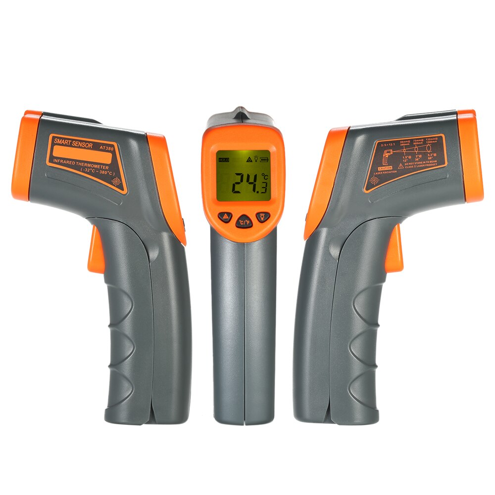 Industrial Infrared Thermometer -32~380℃ 12:1 Portable Handheld Digital Non-contact Thermometer Temperature Tester Pyrometer