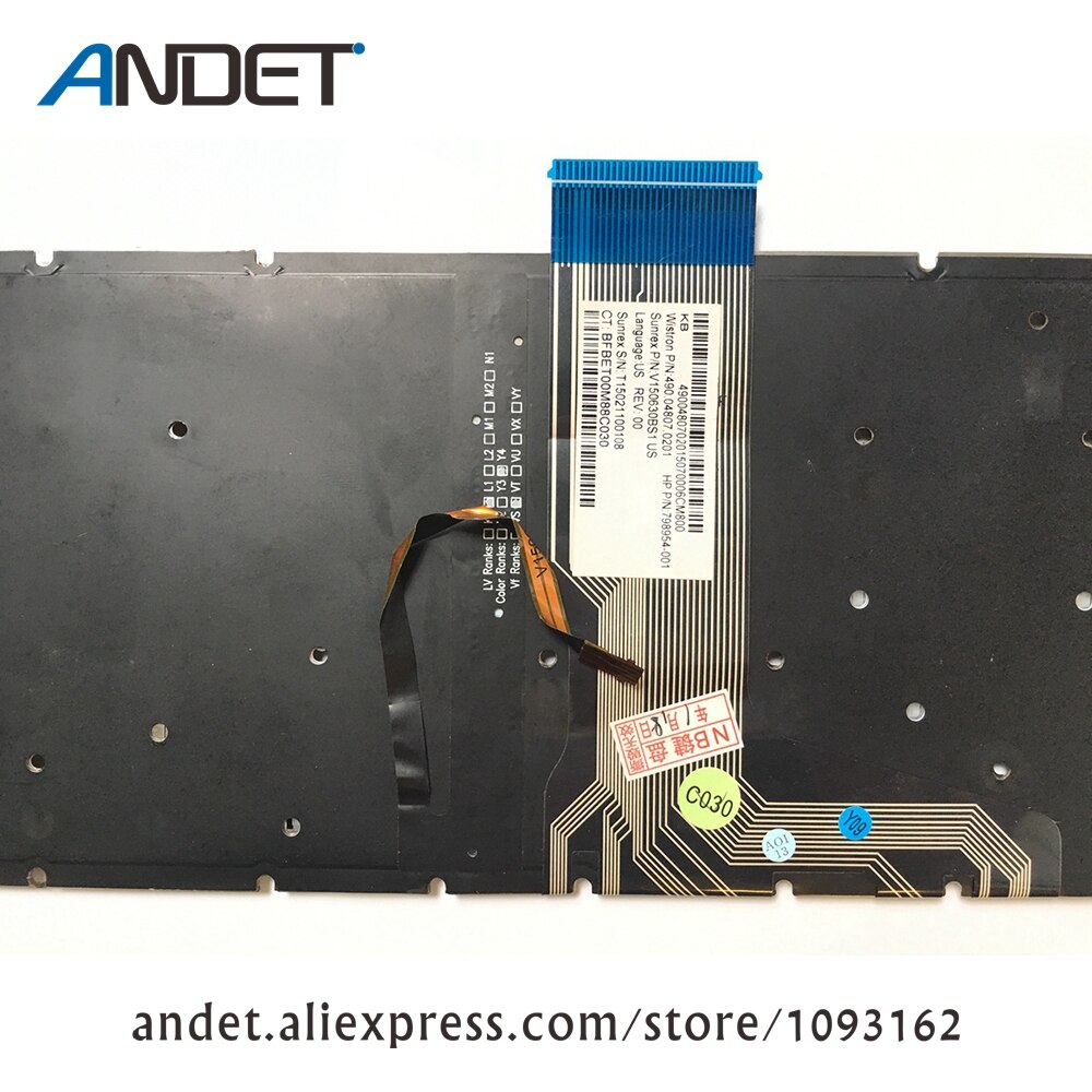 Teclado americano con retroiluminación plateada, 95 Original para HP ENVY X360 15-U 15-U000 15-u002xx 15-u010dx 15-u011dx