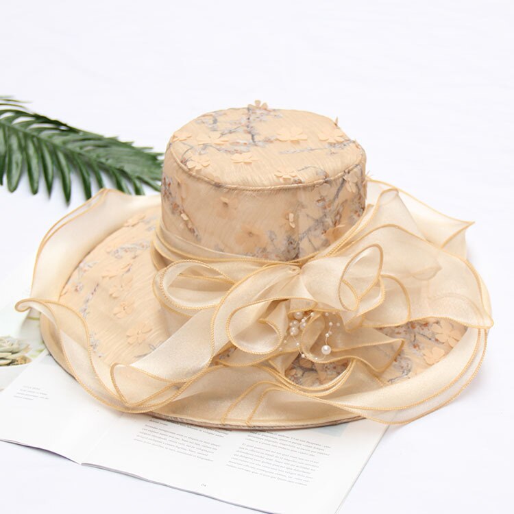 Sorte bryllup hatte til brude fascinators aften hatte kvinder formelt hår bryllup tilbehør 6 farver brude: Champagne