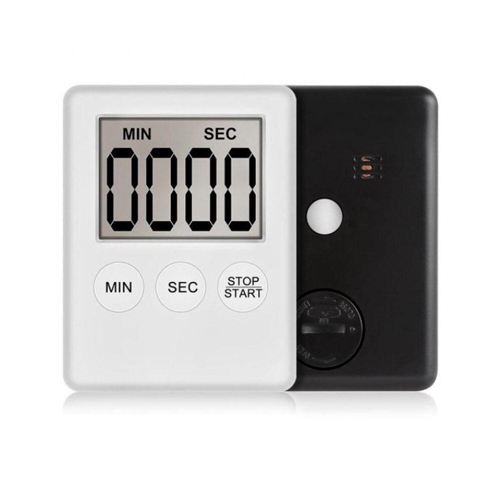 Multifunctional LCD Digital Ultra-thin Timer Sleep Stopwatch Kitchen Count Up Countdown Timer Cooking Baking Reminder Clock#38: White