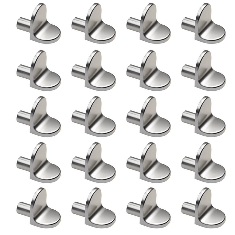L-Shaped Prateleira Suporte Studs, Pegs Pins Plugs, Separador Do Armário, Placa De Camada De Vidro De Madeira Fixa, Suporte De Suporte De Móveis, 5mm, 20Pcs