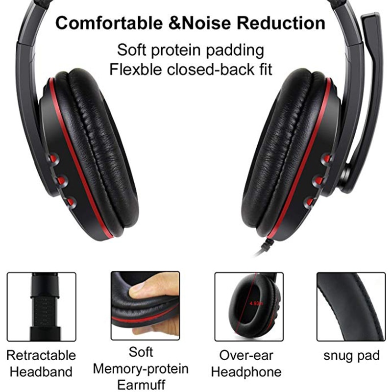 Auriculares estéreo para juegos para Xbox one PS4 PC 3,5mm con cable, auriculares para jugadores con micrófono y Control de volumen