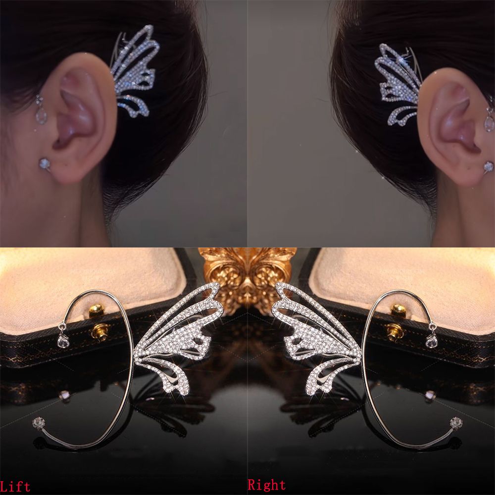 Women No Piercing Geometric Butterfly Ear Cuff Tragus Earrings Ear Wrap Earrings