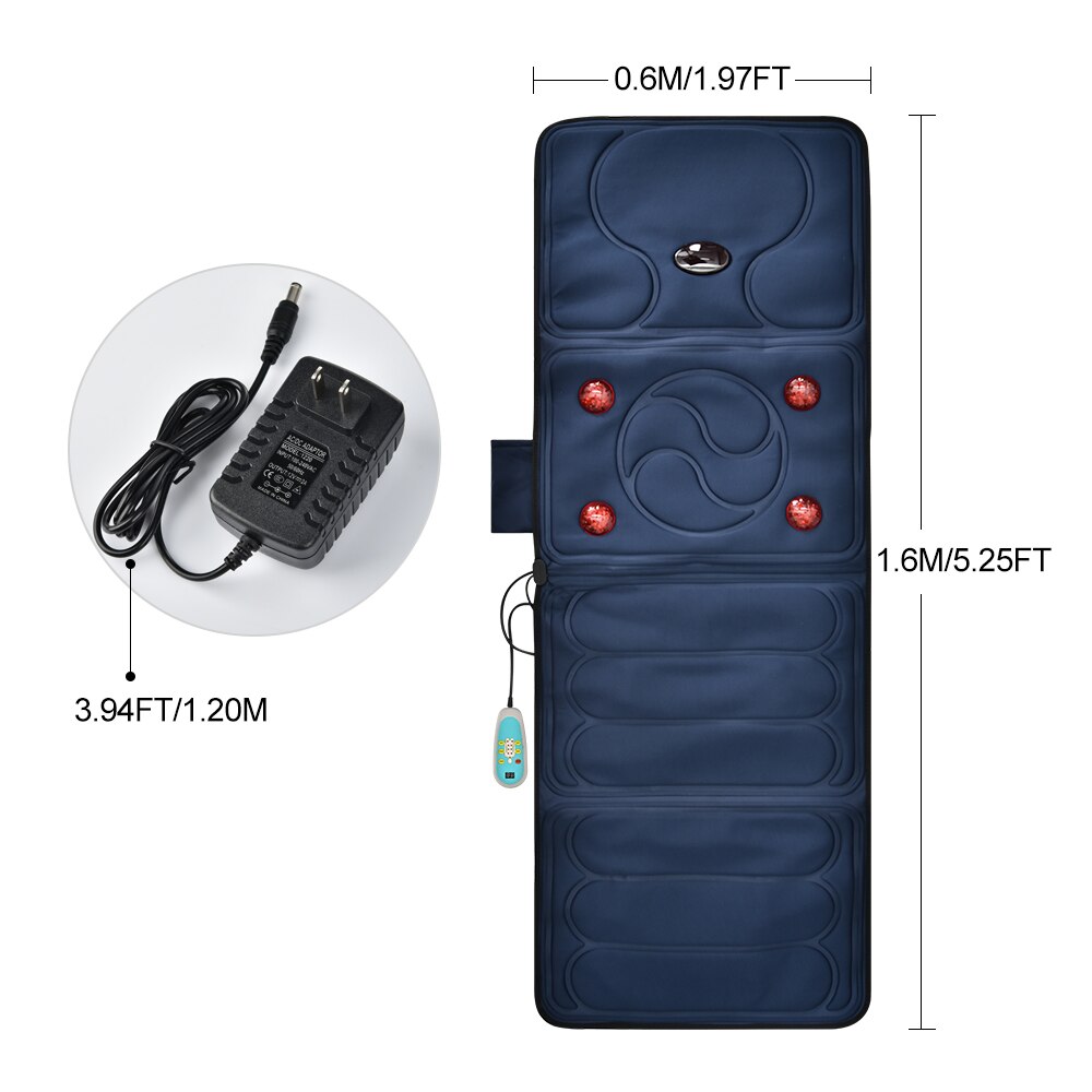 Infrarood Verwarming Massage Kussen Full Body Ontspanning Pijnbestrijding Warm Mat Blauwe Auto Kantoor Heat Seat Ontspanning Eu/Us plug