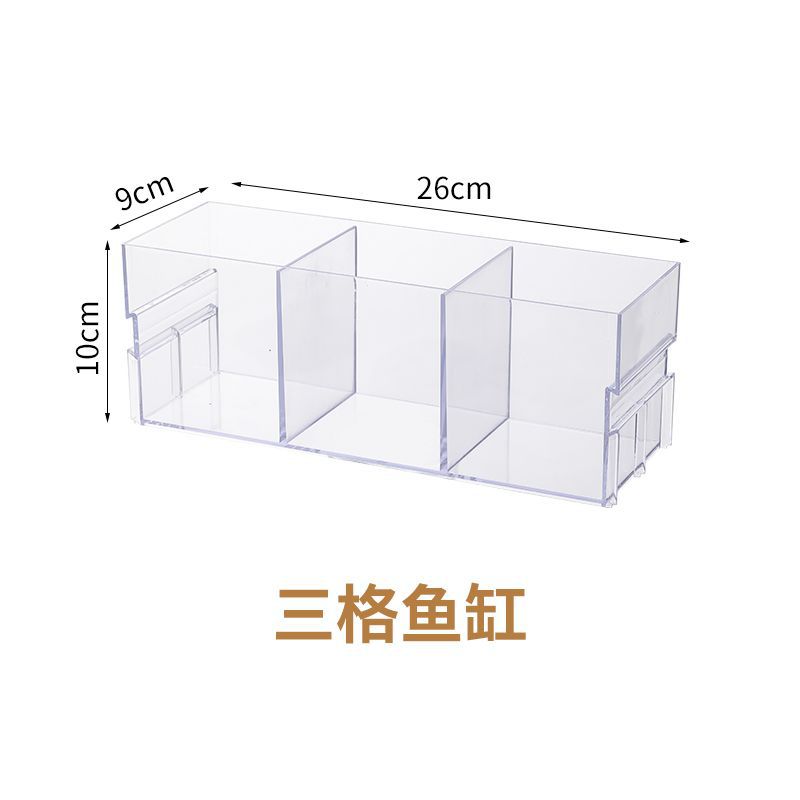 Acrylic Ornamental Fighting Fish Tank Small Row Tank Transparent Desktop Aquarium Multi-compartment DIY Aquariums: Yellow