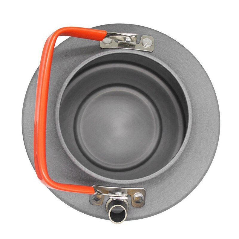 1.6L Camping Kettle Outdoor Coffee Kettle Camping Tableware Travel Tableware Outdoor Picnic Set (Orange)