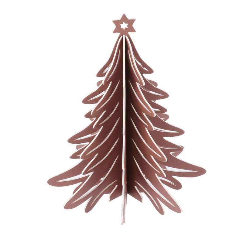1PC 3D Paper Craft 3D Christmas Tree Stereoscopic Paperboard Paper Christmas Tree Table Centerpiece Christmas Ornament for Party: Coffee