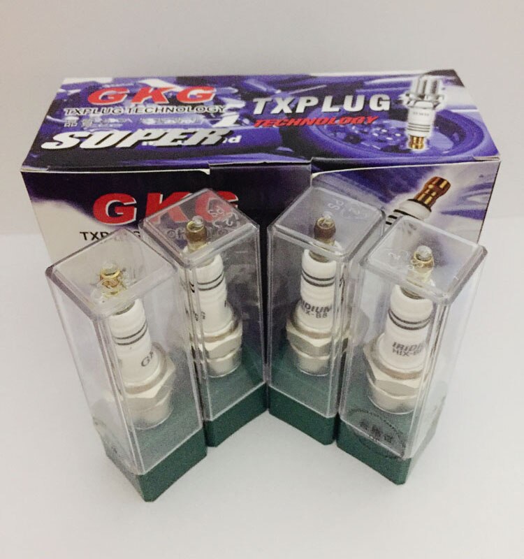 GKG Iridium Spark Plug AIX-BM6 4pcs FOR Two Stroke BM6A BM6Y L6C L6T WS6E WS7E CJ11 CJ86 CJ8 T20M-U W20M