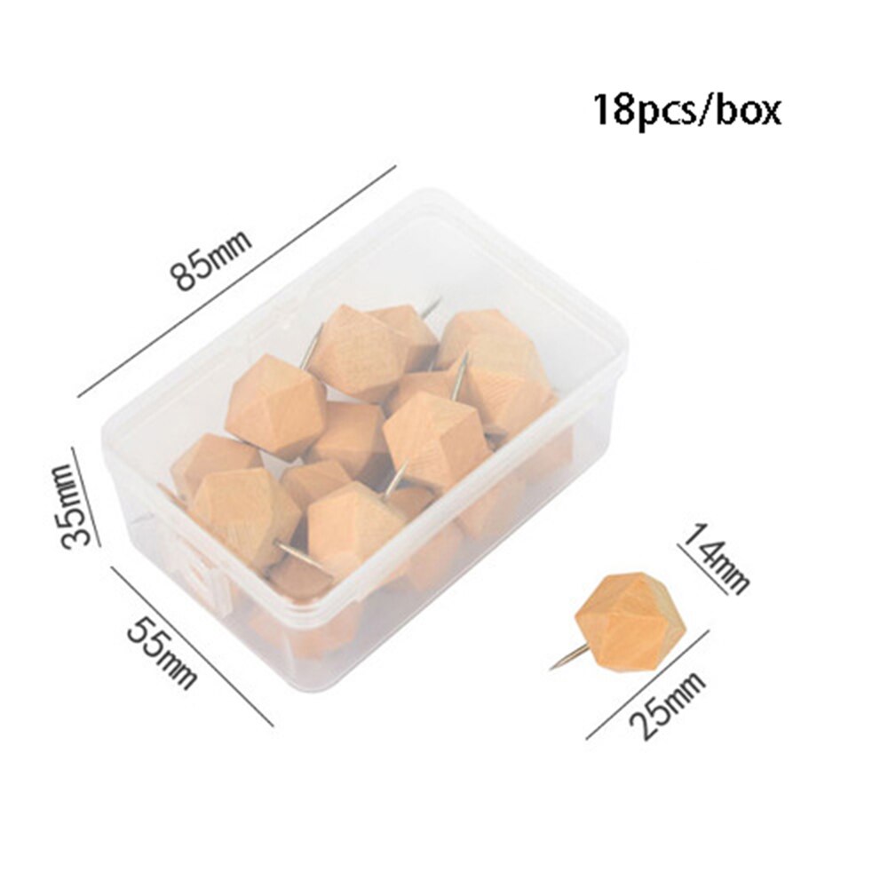 18/50/60/100 Pcs Wooden Thumbtack Board Pins Push Drawing Photo Wall Cork Studs Painting Tool Pushpin Office School Supplies: style3