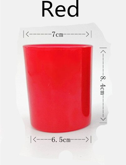 Fælles glaskop til fyrfadslys, diy-lysfremstillingsforsyninger, frostet, gennemsigtig og sort lysestage til at holde vokslys: Rød