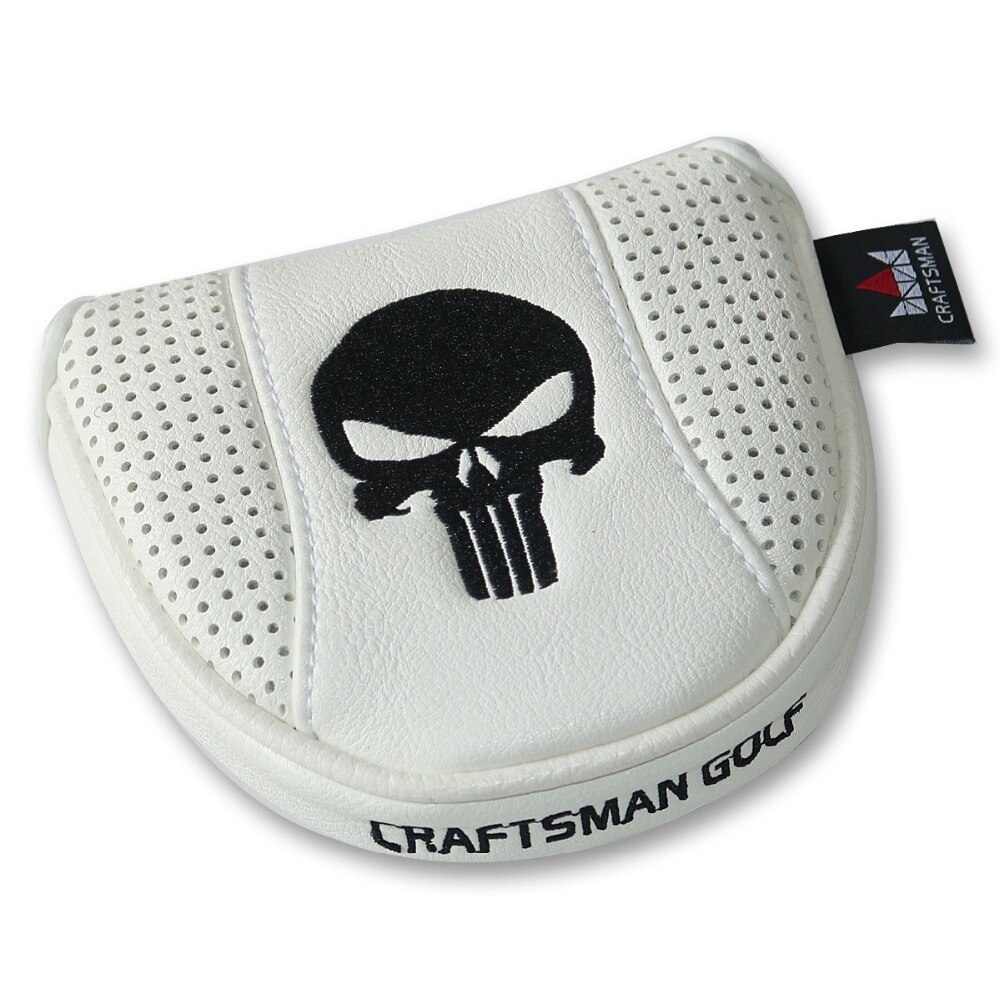 Craftsman Golf Mallet Cover Headcover Magnetic with golf ball marker metal White Skull Limited Edition