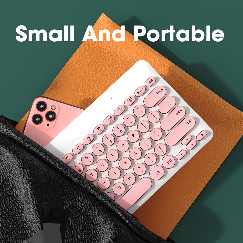 Pink Keyboards With Mouse Wireless Keyboard For Teclado PC Computer Laptop Desktop Tablet Gamer Cute Ergonomic Keyboards Set