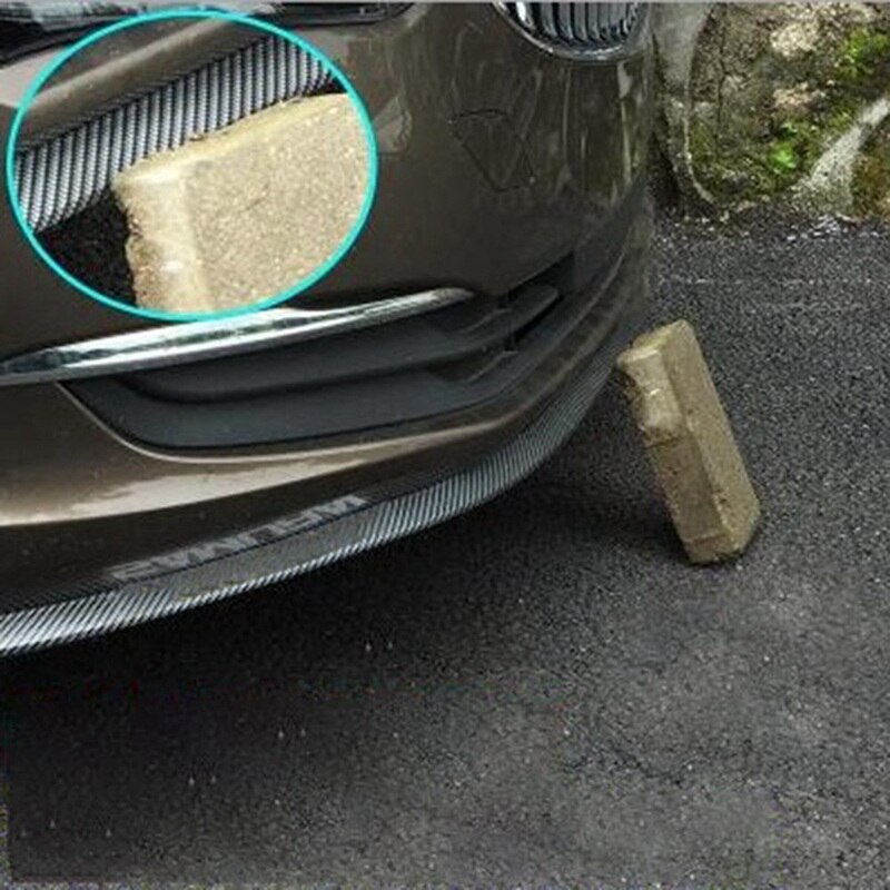 Banda de goma Universal para parachoques de labio para accesorios de coche, fibra de carbono suave frontal, 55mm de ancho, tira de 2,5 m de largo, exterior de coche