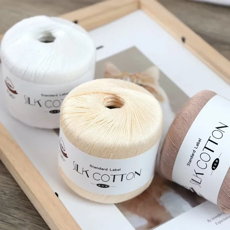 50g/pcs Silk Lace Cotton Milk Crochet Yarn Baby Hand-Knitted Warm Soft Knitting Thread for Hand Knitting Supplies Cross Stitch