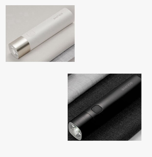 Youpin SOLOVE Taschenlampe X3 USB Typ-C Wiederaufladbare Elektrische Taschenlampe Helligkeit EDC Taschenlampe 3000mAh Energie Bank Mini LED taschenlampe: weiß und schwarz