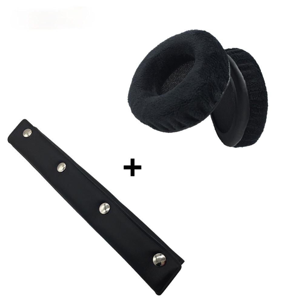 Soft Velvet Replacement Ear Pads Headband With Earmuffs for Superlux HD330 HD662 HD662B HD660 HD668B HD669 HD681 EVO HD681B: 1 Set of Black